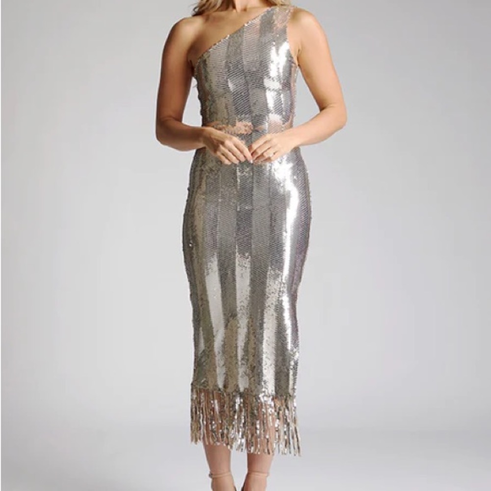 Vesper Gatsby Gold Sequin Midaxi Dress